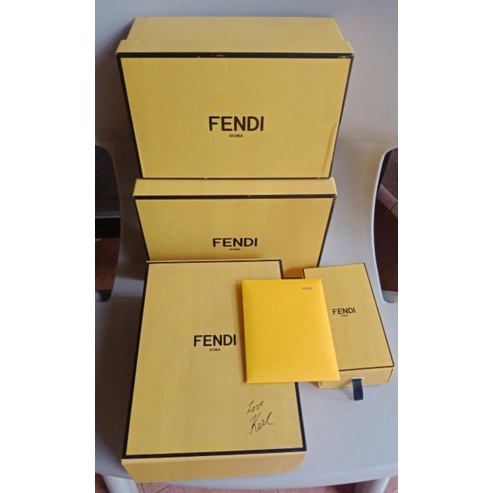 

FENDI Paperbag & Box Set Authentic Original Paper bag care card