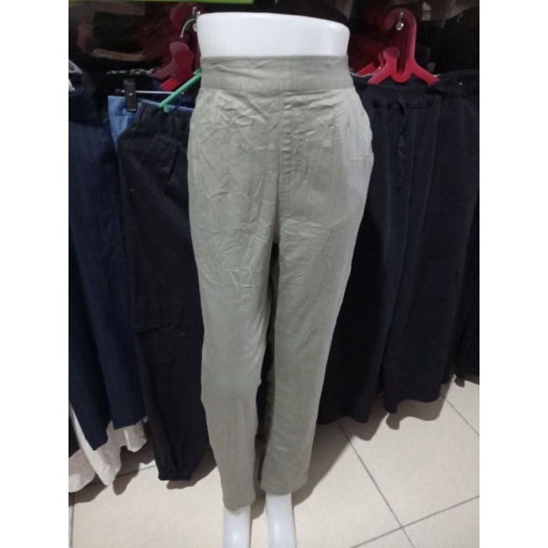 celana panjang cewek olive green