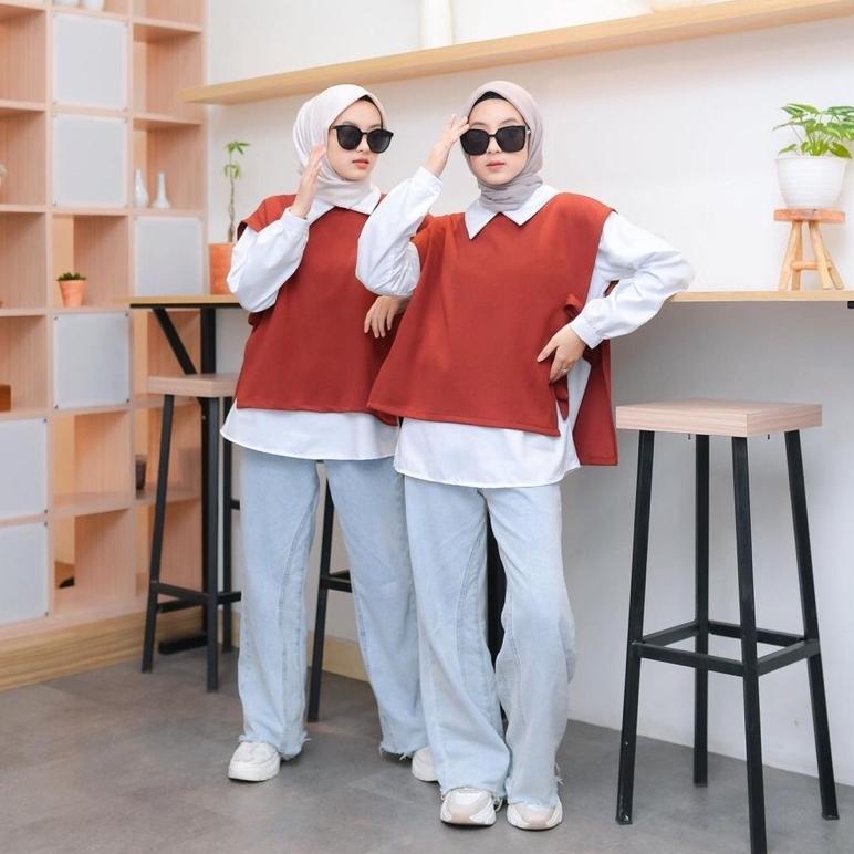 ZASHI TOP BLOUSE 2IN1 VEST ROMPI [GGR.18Oc22ι]