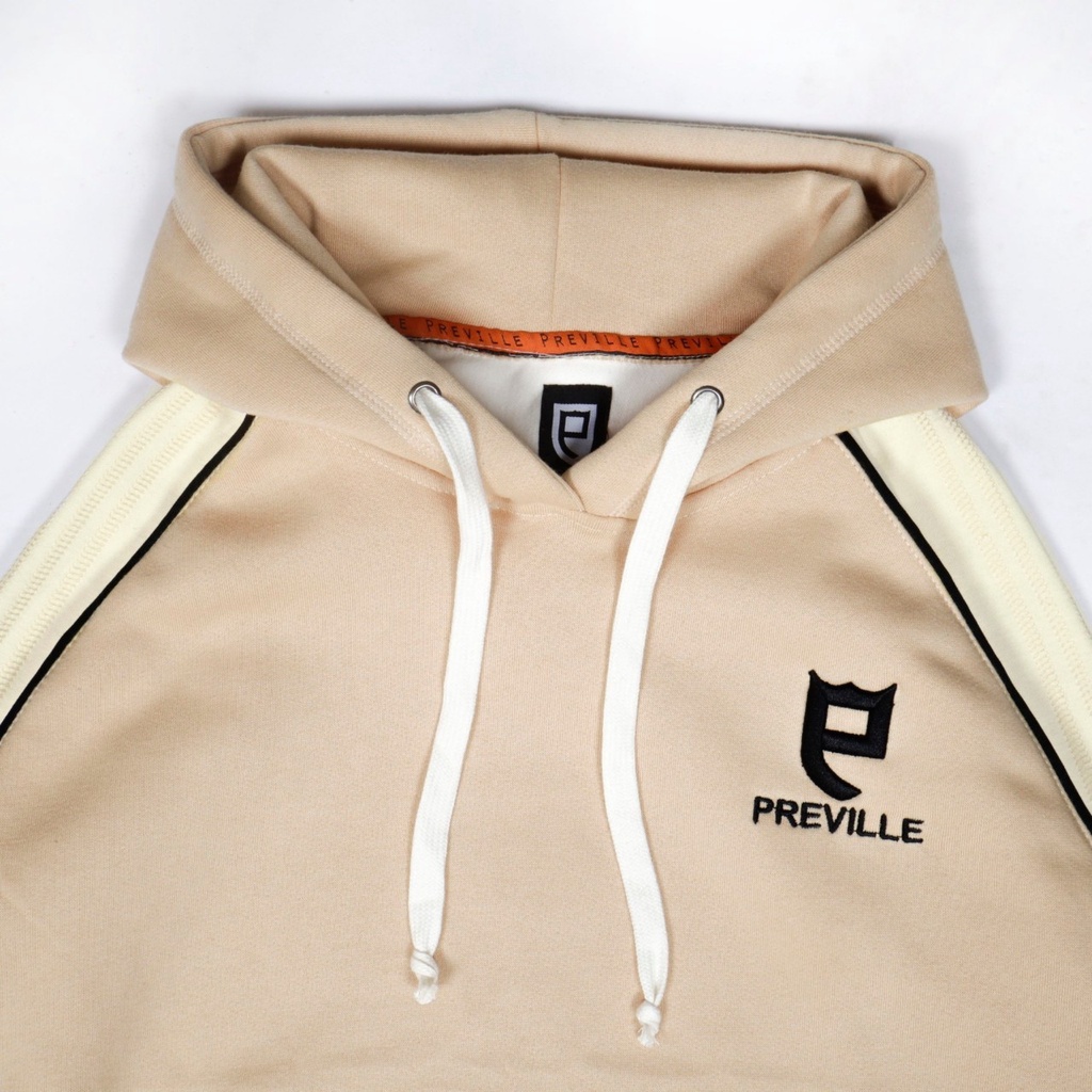 Sweater Hoodie Pria Preville Reglan Warna Cream Mocca Bordir Distro Original Kualitas Premium Aesthetic Style Switer Hudie Cowok Cewek Brand Lokal Terbaru