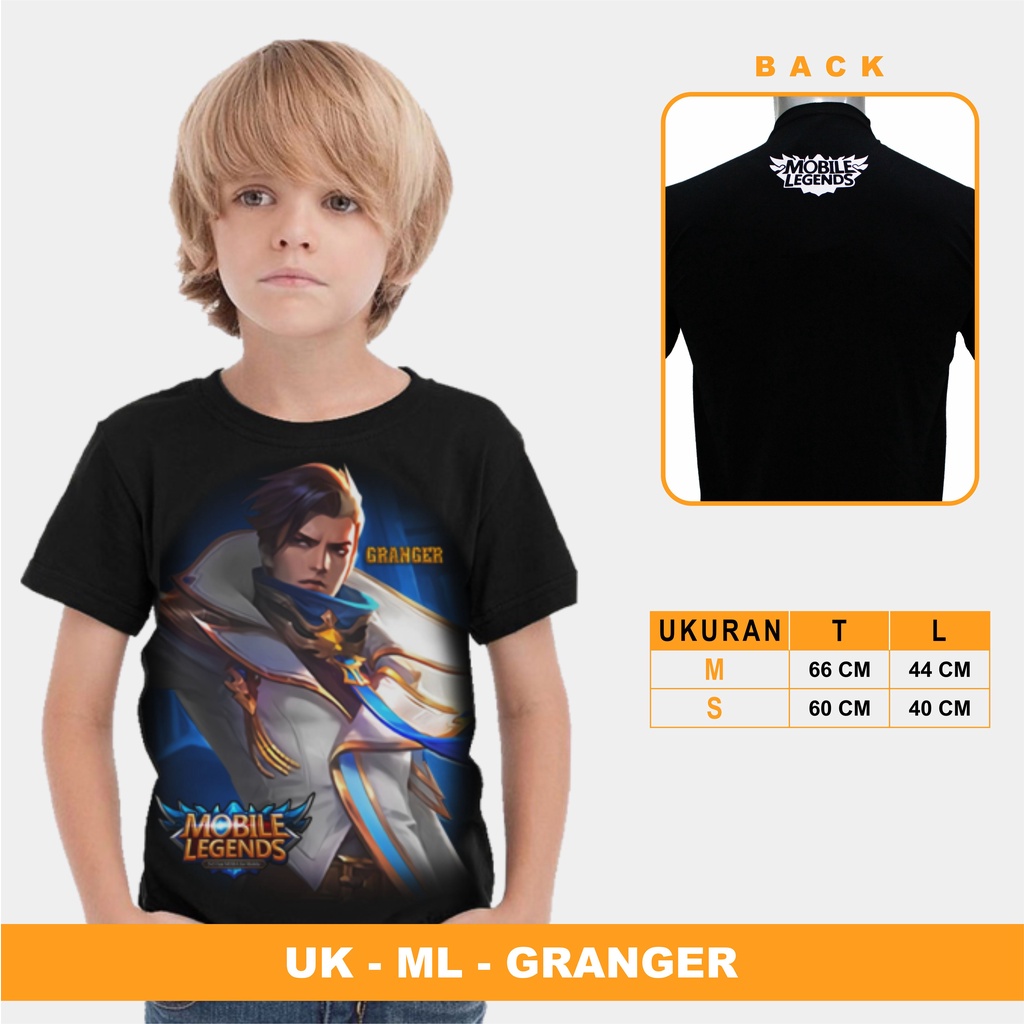 kaos anak distro mobile legend granger dan lainnya termurah-terlaris