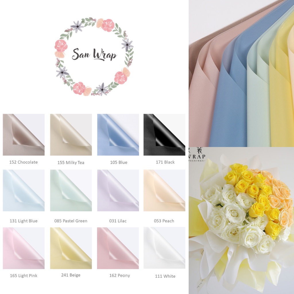 

(5 Lembar) Flower Wrapping Paper Varian Gliter Blink Premium Kertas Buket Bunga Cellophane Florist Supply