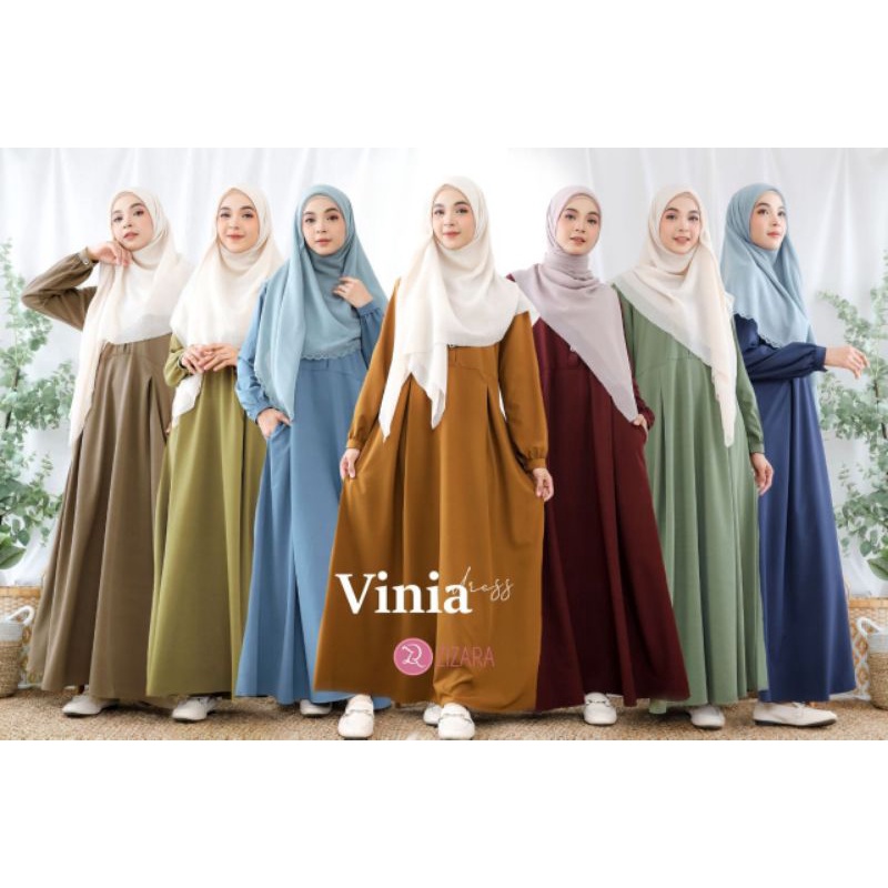 VINIA DRESS BY ZIZARA | Gamis Hijau | | Gamis Navy |