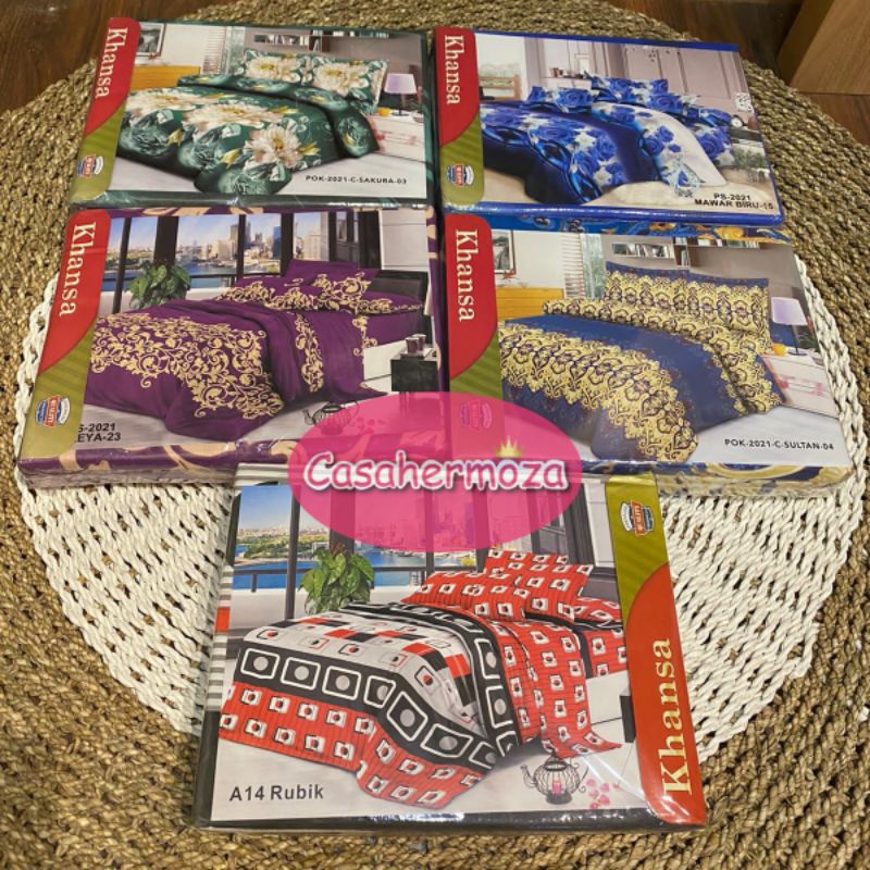 Sprei merk Khansa ukuran 120 x 200 / Sprei Single