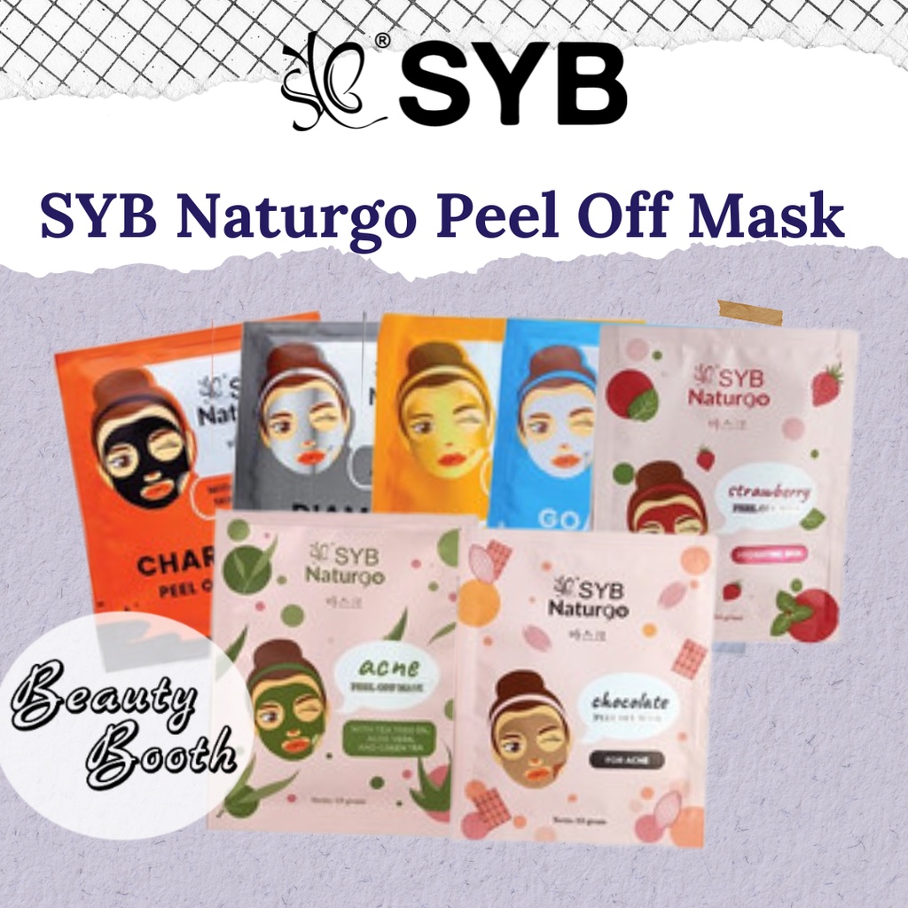 SYB Peel Off Mask | Masker Wajah Organik | Masker Gold Milk Charcoal Diamond Strawberry