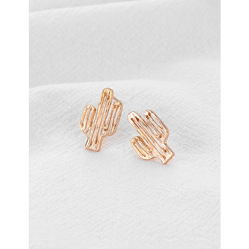 LRC Anting Tusuk Fashion Gold Metal Geometric Cactus Ear W7411