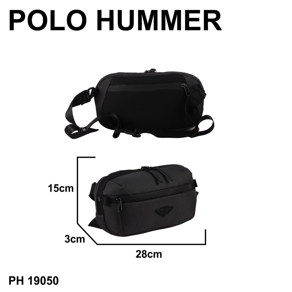 [KLIKTAS] Tas Selempang Pria Impor Batok Keras Sling Bag Man Polo Hummer 19050