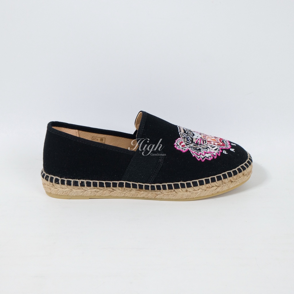 Knzo Women FW22 Tiger Elastic Espadrilles Black 100% Original