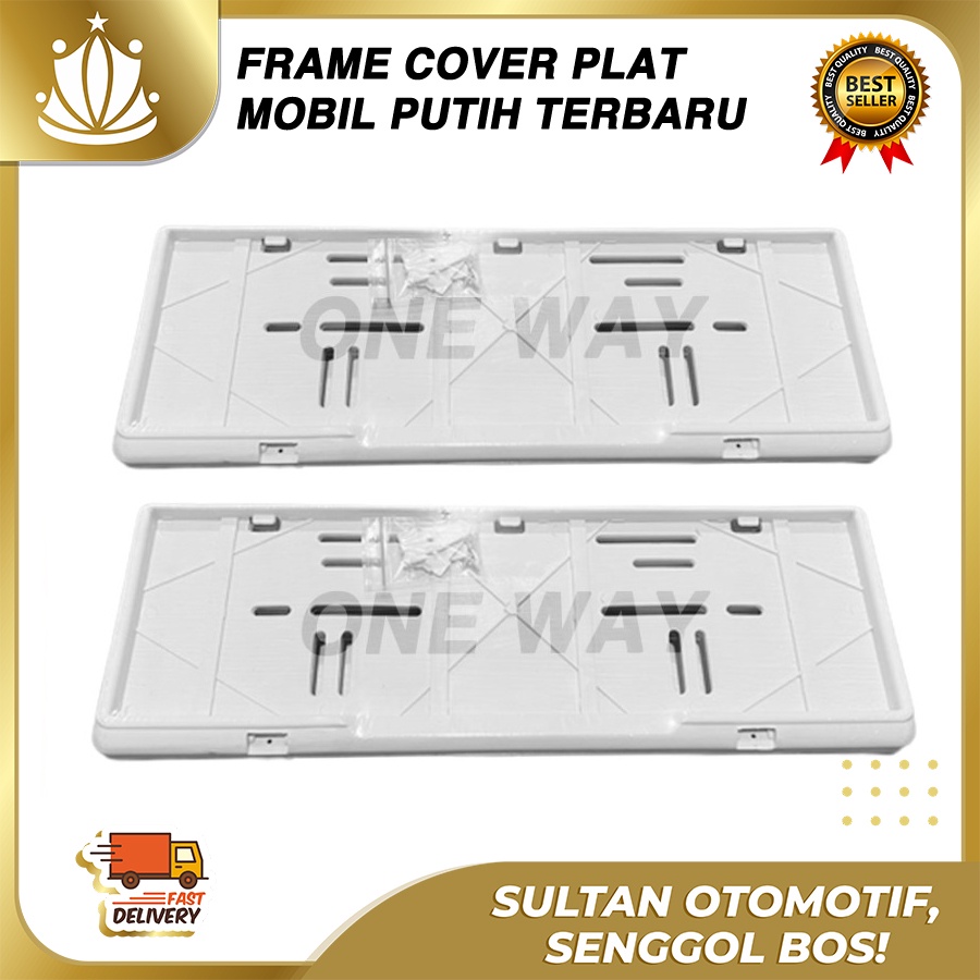 Tempat Dudukan Plat Nomor Mobil ONE WAY Putih