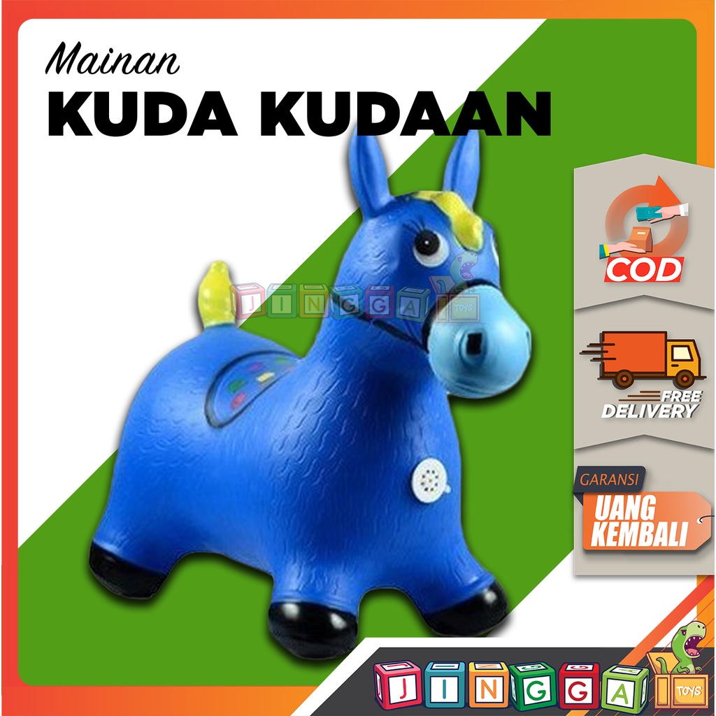 KUDA KUDAAN ANAK KARET PLASTIK MAINAN TUNGGANGAN BAYI ROTAN JUMBO ROCKING HORSE BESI JUNGKAT JUNGKIT