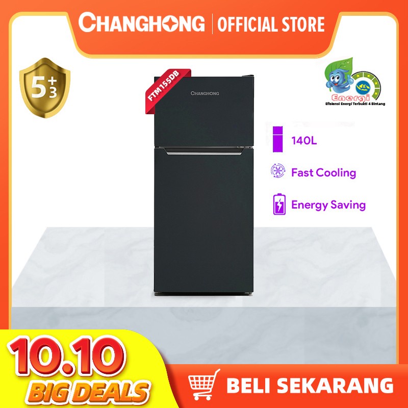 Changhong FTM155DB Kulkas Lemari Es 2 Pintu 140 liter