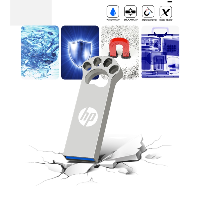 Hewlett-packard Hp Flashdisk USB 128gb 64gb 512gb 16gb / 4gb / 8gb / gb Bentuk Pen Kaki Kecil Bahan Metal