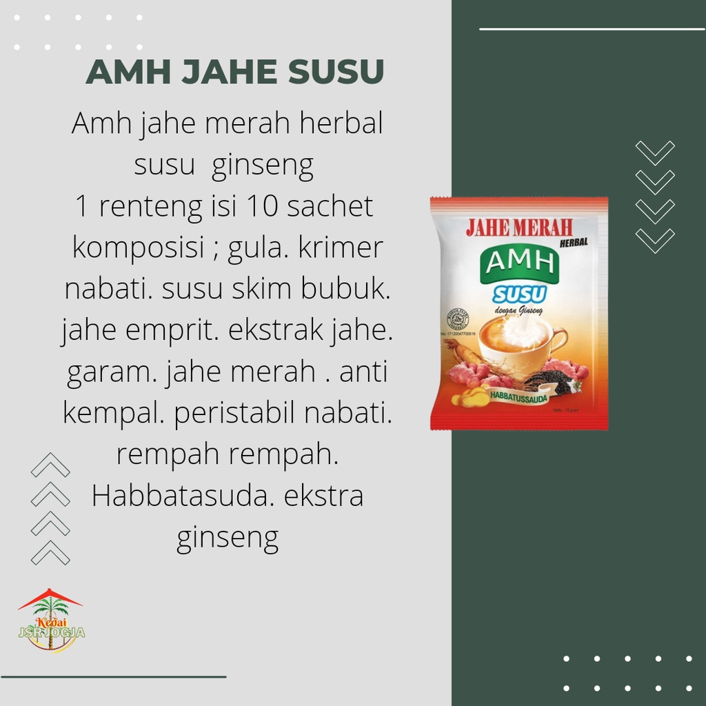 Amh jahe merah herbal susu ginseng