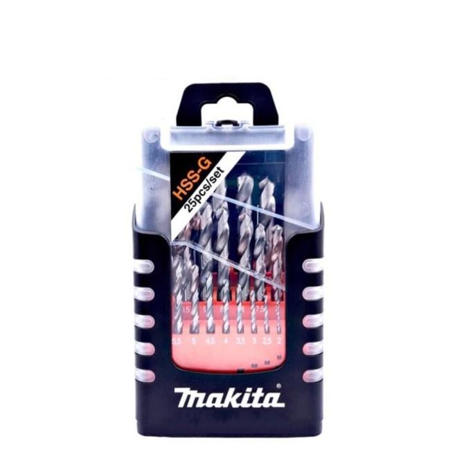 ------] Mata Bor Besi Makita HSS 25 Pcs Drill Bits D-50457 1 - 13 mm HSS GMDB