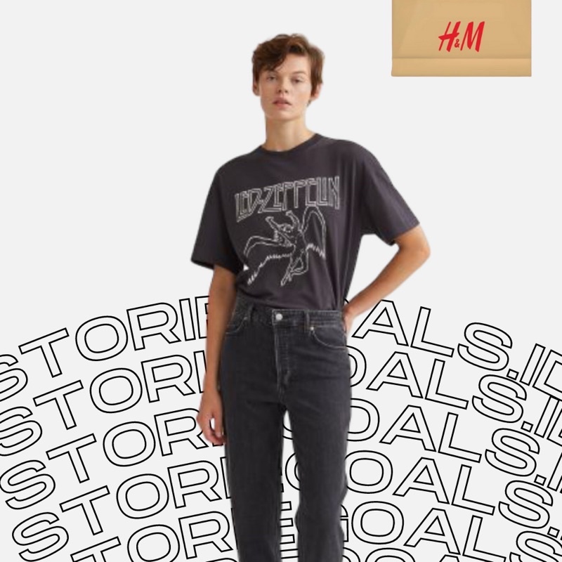 [OVERSIZED TSHIRT ORIGINAL HM] KAOS BAND H&M PRIA DAN WANITA OVERSIZED-TSHIRT H&M LED ZEPPELIN ORIGI