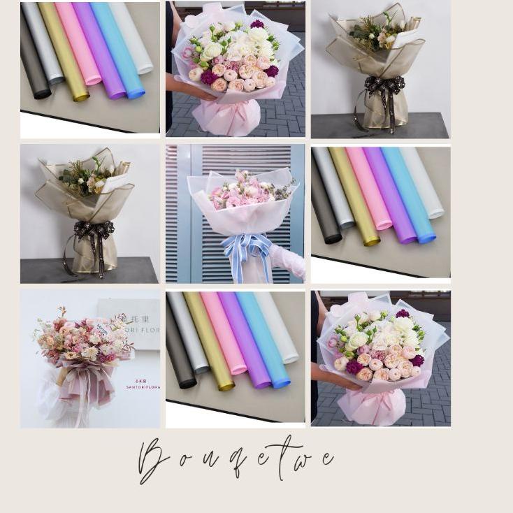 

Terjangkau ! 20 lembar Kertas buket Cellophane Line color Kertas wrapping bunga ✔