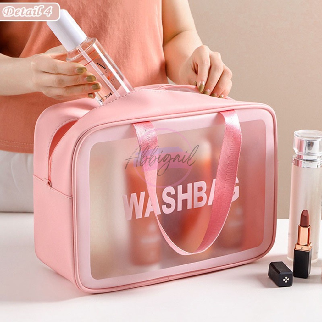 𝘈𝘉𝘎✰ Tas Kosmetik Transparant Washbag / Pouch Travel Make Up Bag Organizer / Dompet Kosmetik Waterproof 1243