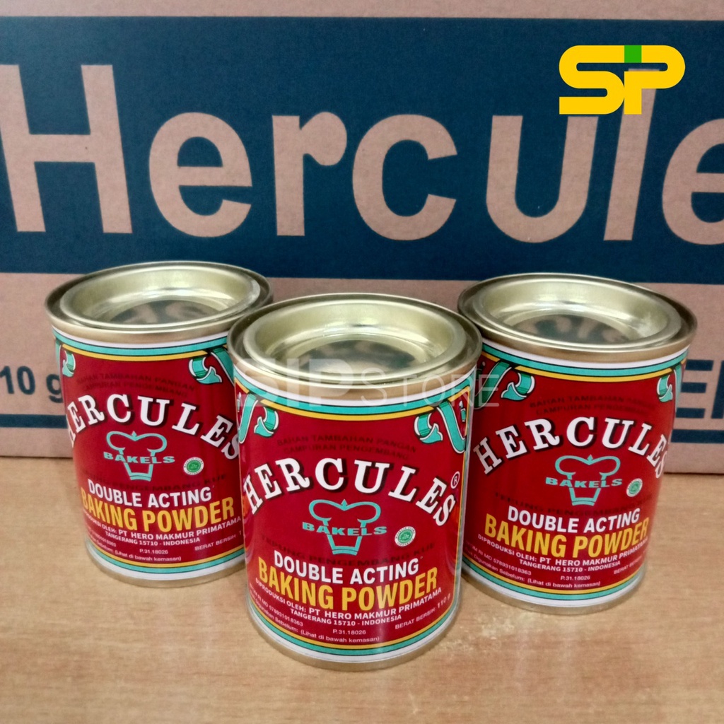 HERCULES Baking Powder Double Acting 110 gr / Tepung Pengembang Kue (KALENG)