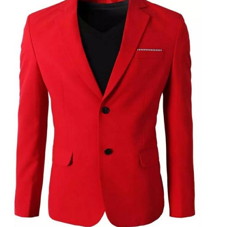 Chekout Jas merah/blazer merah/jas formal/slimfit