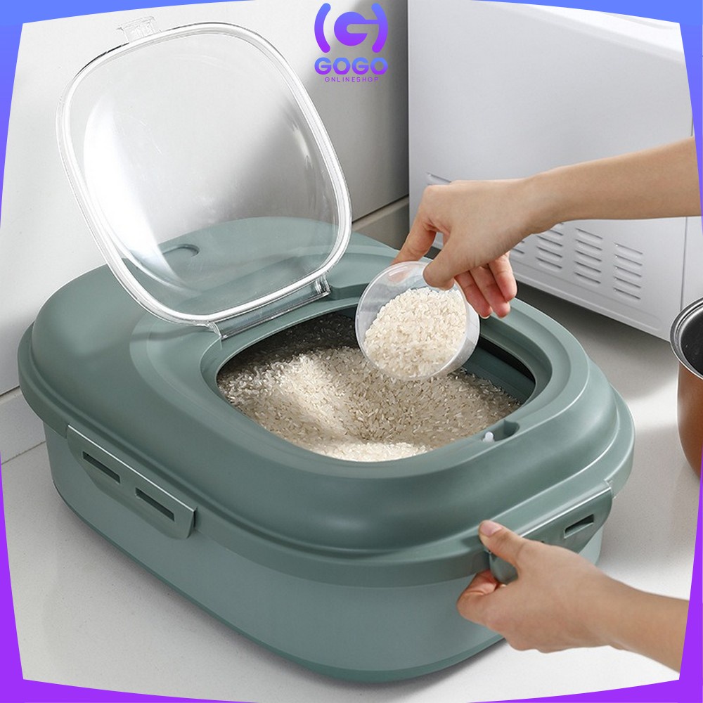 GOGO-C259 Tempat Penyimpanan Beras 25KG Foldable Rice Container Storage Dispenser Beras FREE CANGKIR