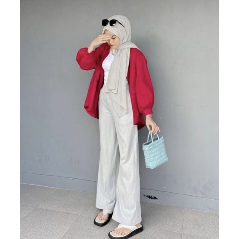 Meera Pants - Celana Kulot Knit Premium Long Cullot Pants Celana Panjang wanita Murah