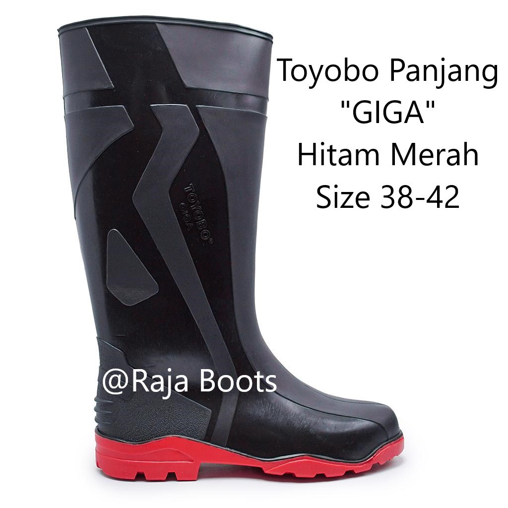 Sepatu Boot Termurah Toyobo Giga Panjang Hitam Merah