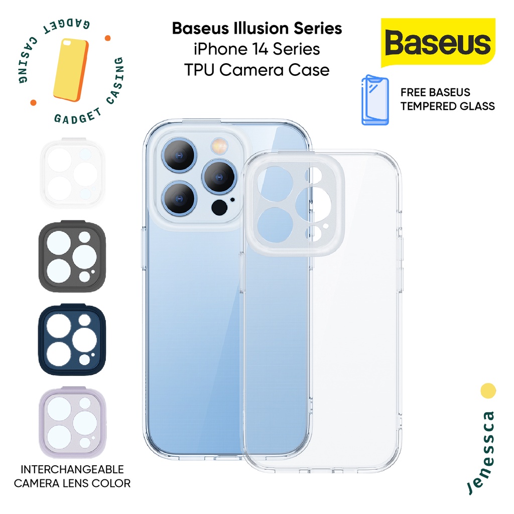 [FREE TG] Casing iPhone 14/Plus/14 Pro/Max Baseus Soft Case Slim dengan Detachable Camera Protector