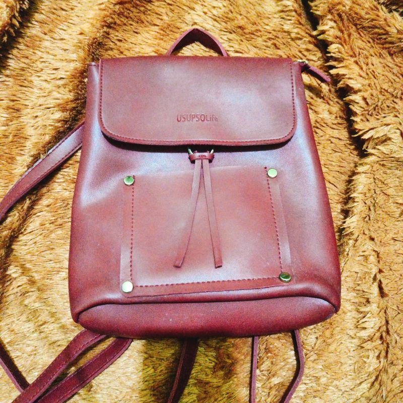 Tas Ransel Kulit Usupso Japan / Tas Sekolah Kerja Kuliah