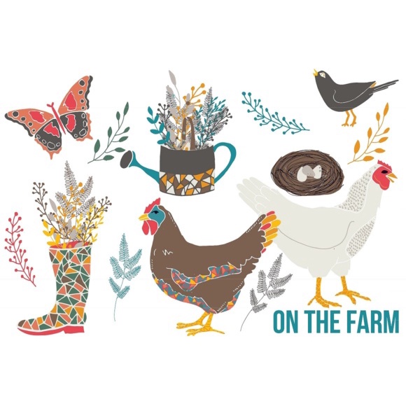On The Farm Clipart And Digital Paper Set