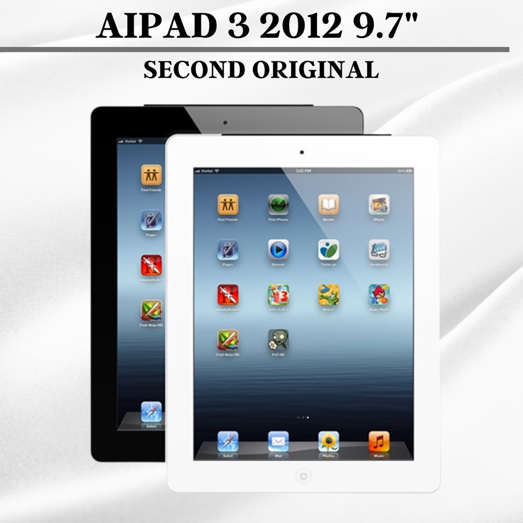 IPAD 3 2012 9.7&quot; 64GB 32GB 16GB SECOND WIFI ONLY WIFI CELL