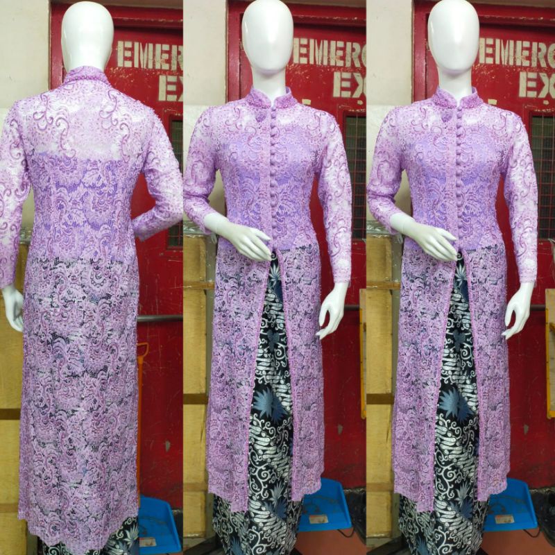 kebaya akad nikah ada Payet sematakai satu set rok)