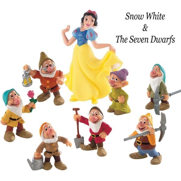 Lucu Figure Disney Snow White & Seven Dwarfs 7 Kurcaci Toppers Cake Gilaa