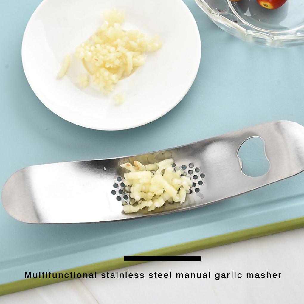 3pcs/set Garlic Press Alat Penghancur Bawang Putih Dapur Mincer Stainless Rocker Press Kitchen Gadget