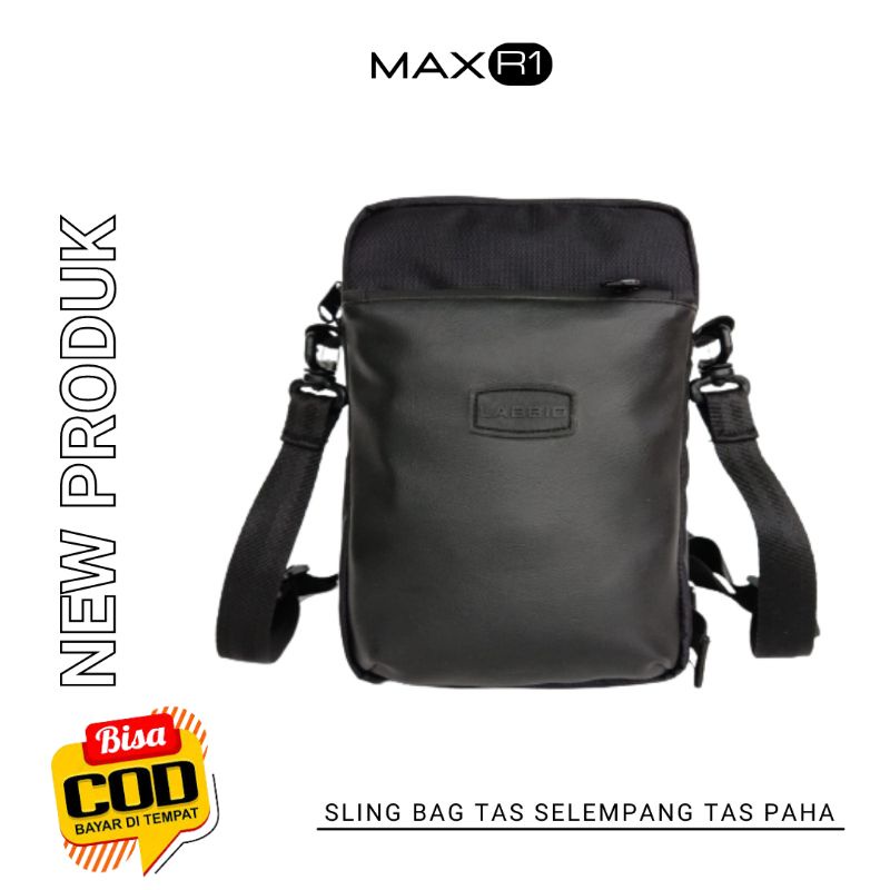 Tas Paha Selempang pria premium Anti Air warna hitam labbio MAX R1