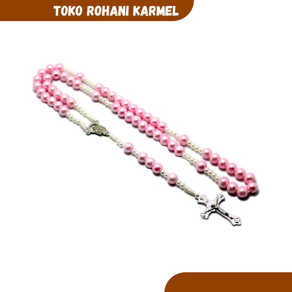 ROSARIO MUTIARA PINK SERIES / KALUNG ROSARIO MUTIARA / KONTAS / ROSARIO WANITA
