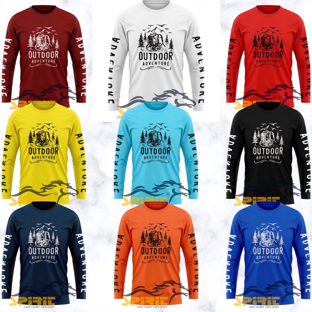 Kaos Adventure Pria Lengan Panjang Baju Adventure Gunung Outdoor Camping