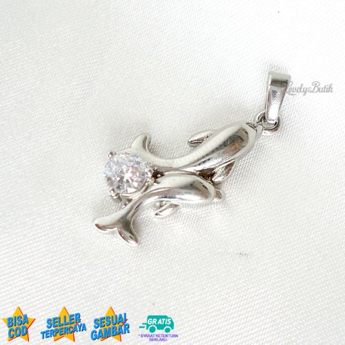 Liontin Titanium Anti Karat Liontin Tanpa Kalung Titanium Model Terbaru Dolphin Lumba - Lovelybutik