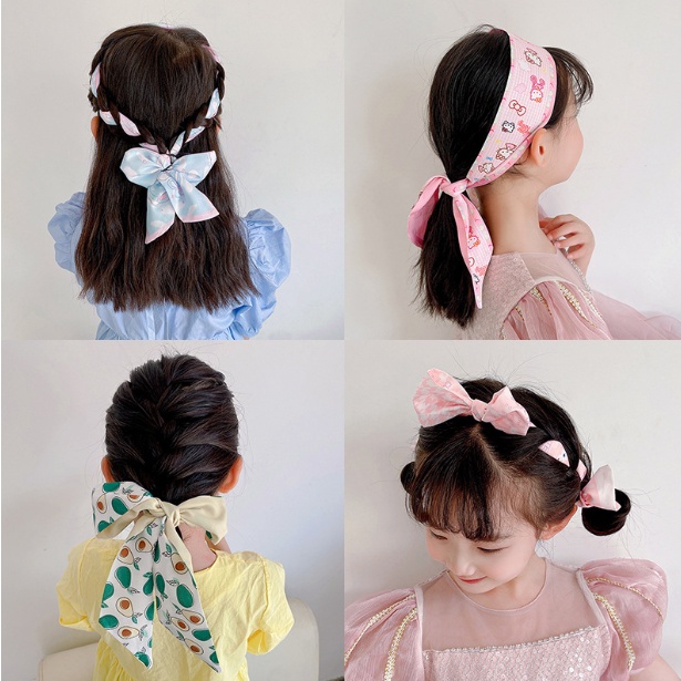 [ORGM] Aksesoris Rambut Bando Rambut Scarf Rambut Twilly Scarf Seri Karakter Lucu