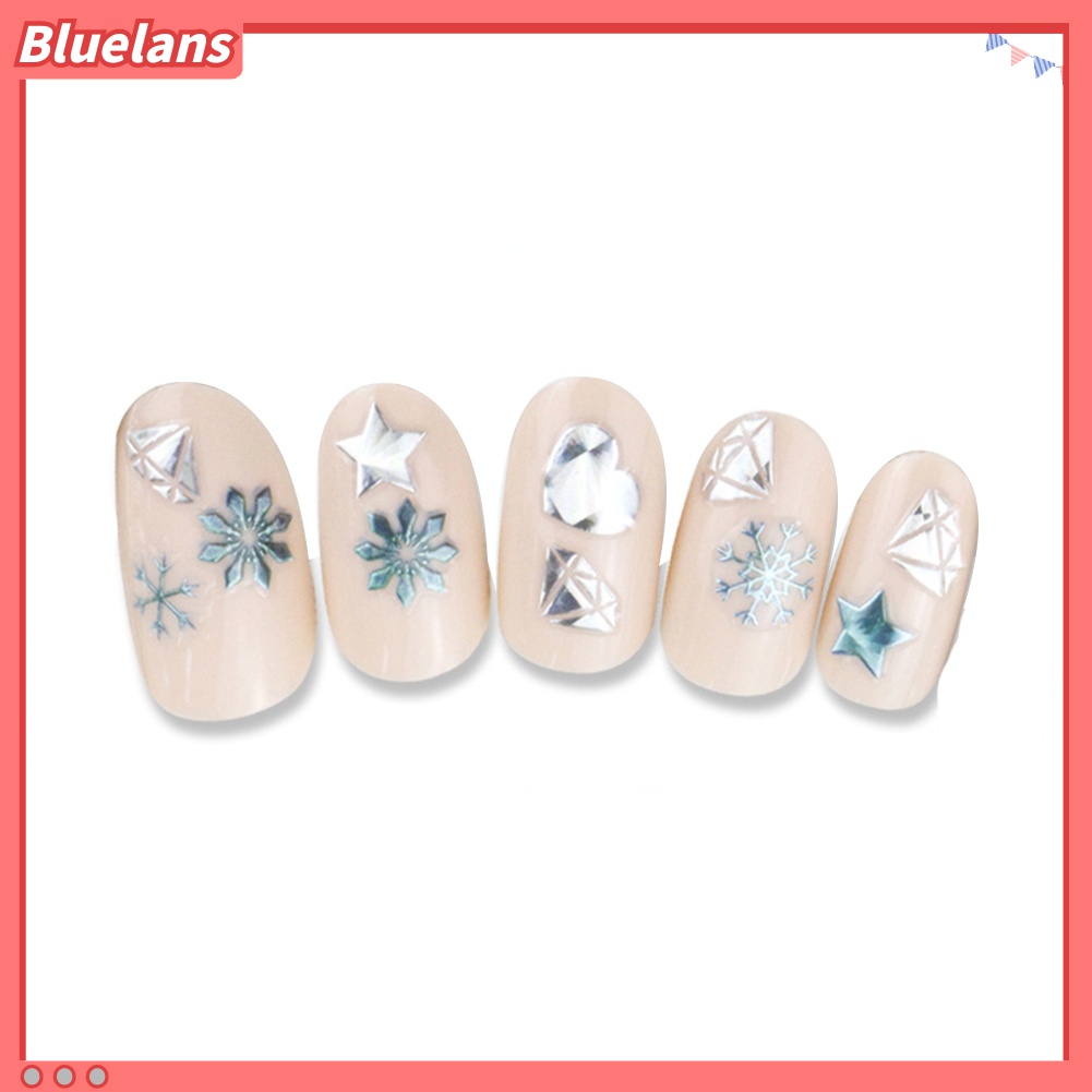 (In Stock) Kacamata Hitam Lensa Warna Warni ♡Stiker Kuku 3D Motif Snowflake / Bunga / Bintang Anti Air Untuk Dekorasi Nail Art