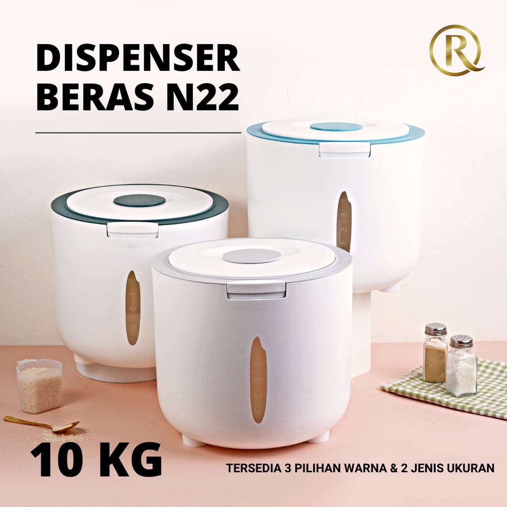 Dispenser Beras N22 Tempat Penyimpanan Beras Rice Dispenser 10KG