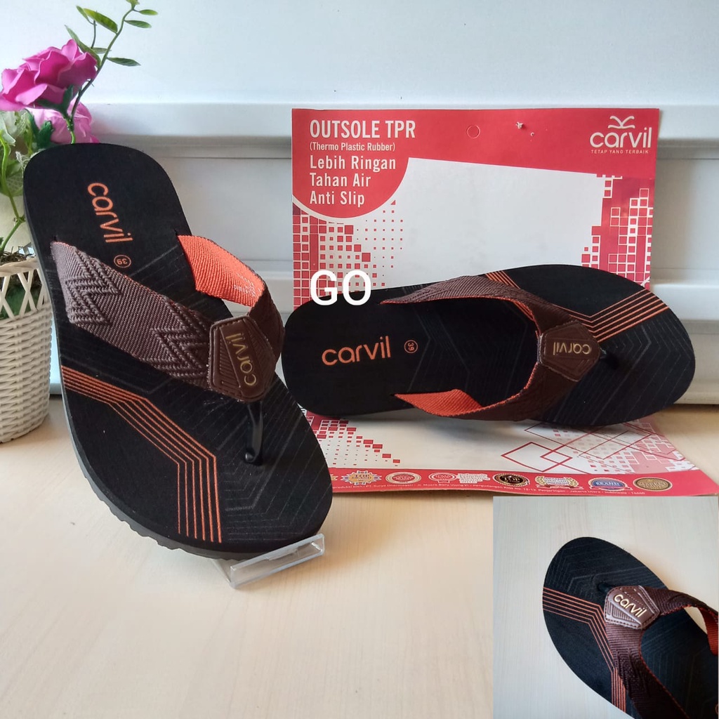 gof CC CARVIL ORIGINAL Sandal Jepit Pria CARVIL Sandal Jepit Cowok Anti Selip Anti Anti Air Ringan AwetTerbaru