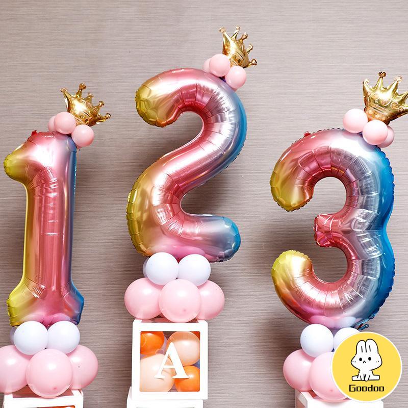 32 Inch Rose Gold Nomor Balon Aluminium Balon Dekorasi Pesta Pernikahan Ulang Tahun -Doo