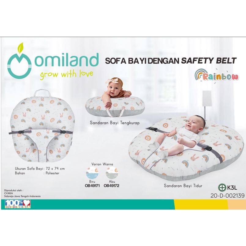 [2 kg] Omiland Sofa Bayi Multifungsi (ada gasper ) Motif Rainbow Series - OB 49171-2