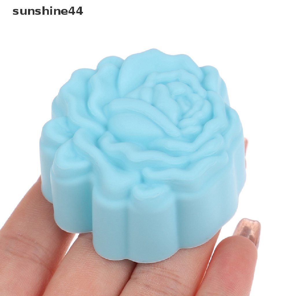 Sunshine 12Pcs Cetakan Jelly / Puding Bentuk Bunga Mawar Bahan Silikon Ukuran 5cm