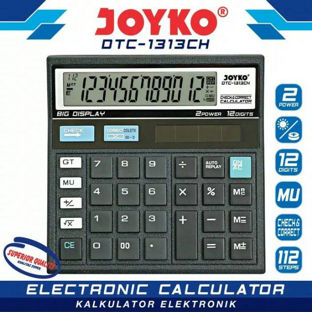 

Kalkulator Joyko DTC-1313CH Calculator 12 Digits Check Correct Satuan - SHSNP