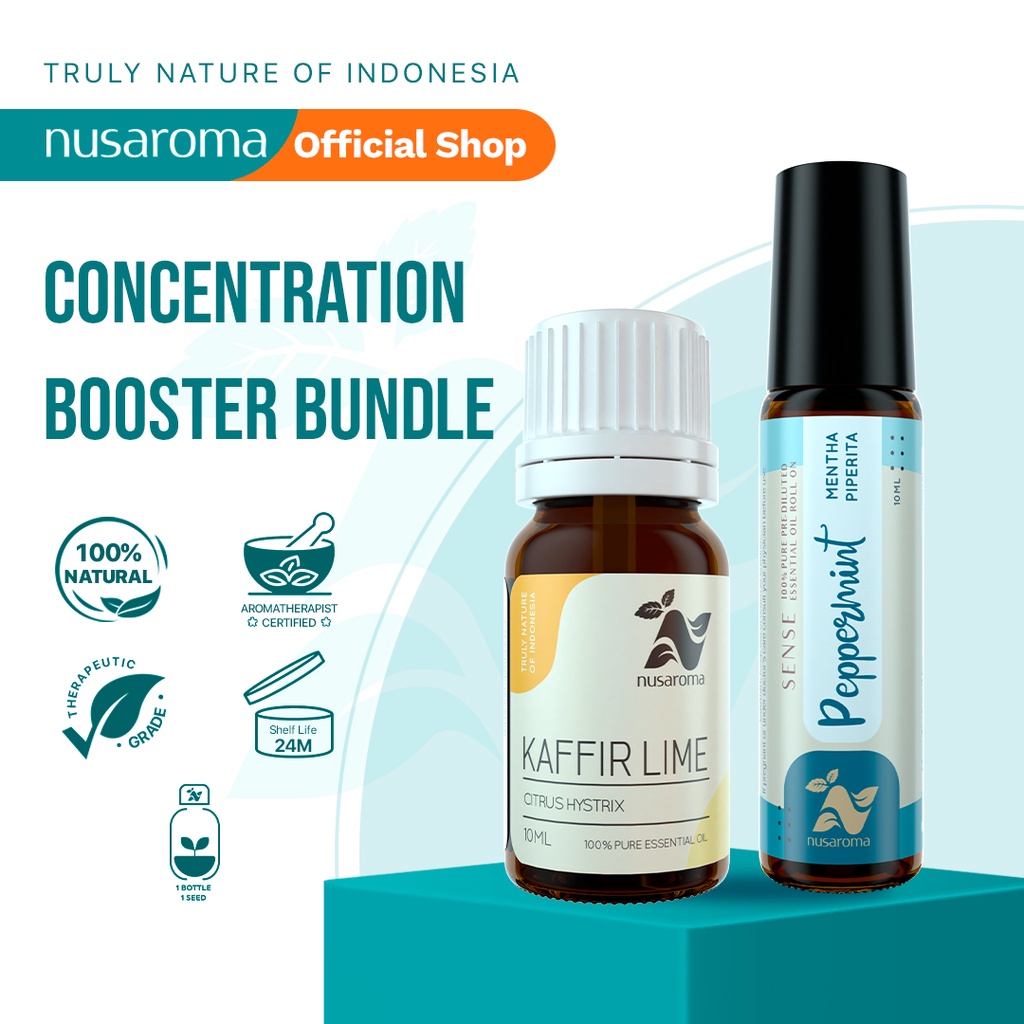 Nusaroma Concentration Booster Bundle Essential Oil - Bundle Isi 2 Oils