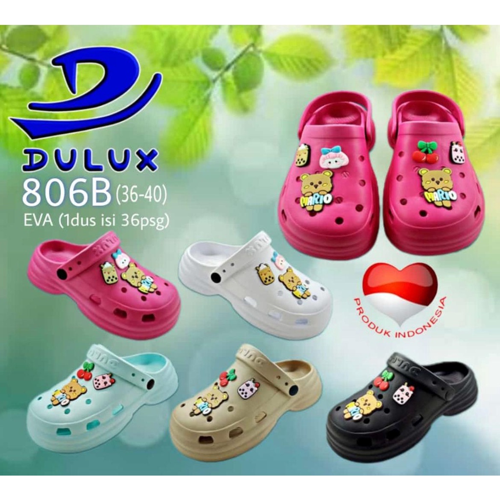 DX-806B Sandal Baim Kekinian Trendy / Sandal Baim Wanita Dewasa Remaja Hak Tebal Merek Dulux Ukuran 36-40