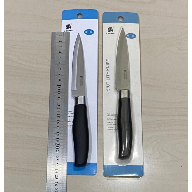 A21-504 pisau dapur 23cm gg hitam stainless steel 5” model gg plastik chefs knifes knife stainless g
