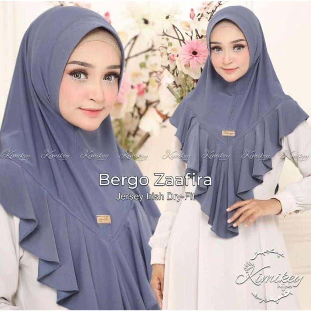 Jilbab Rempel Original Hijab Instan Bergo Zafira| Jilbab Instan Jersey Gotik Rempel