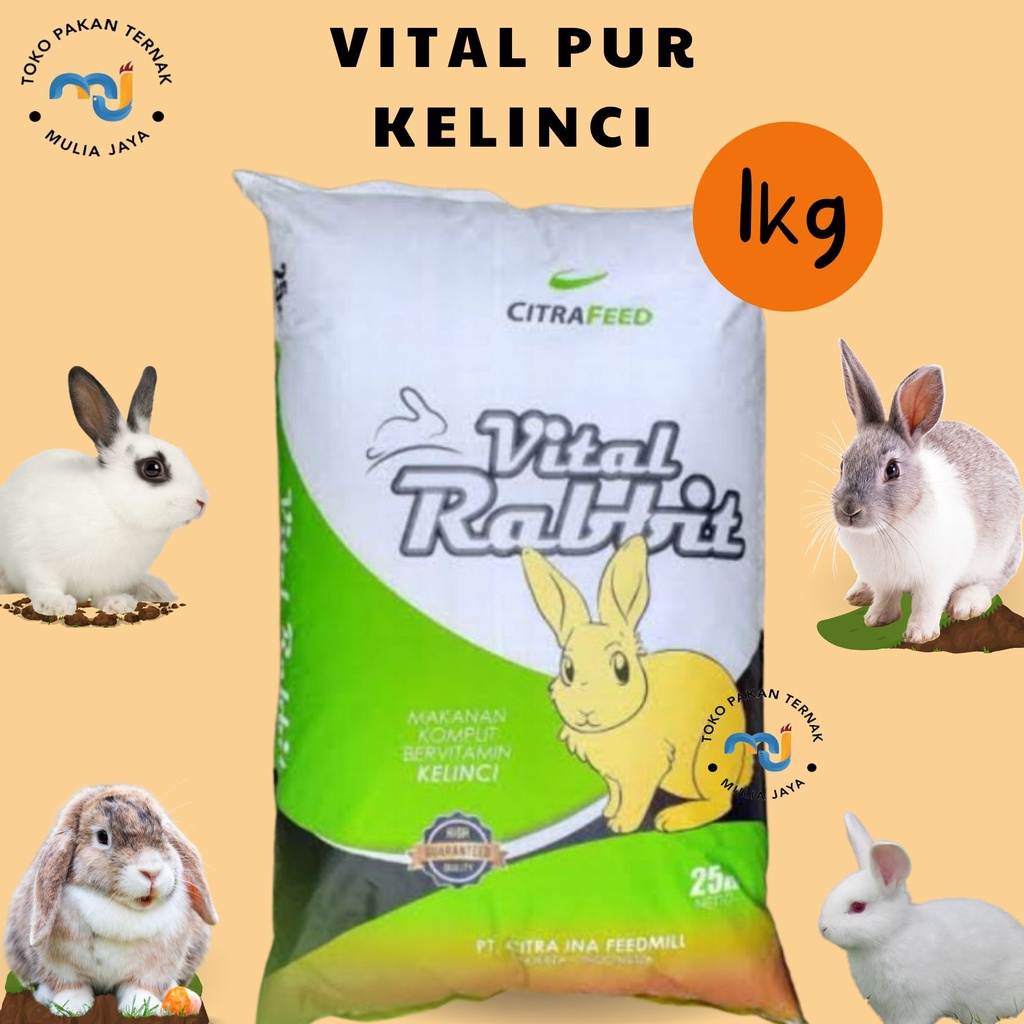 Vital Rabbit Pur Kelinci Repack Makanan Kelinci 1kg